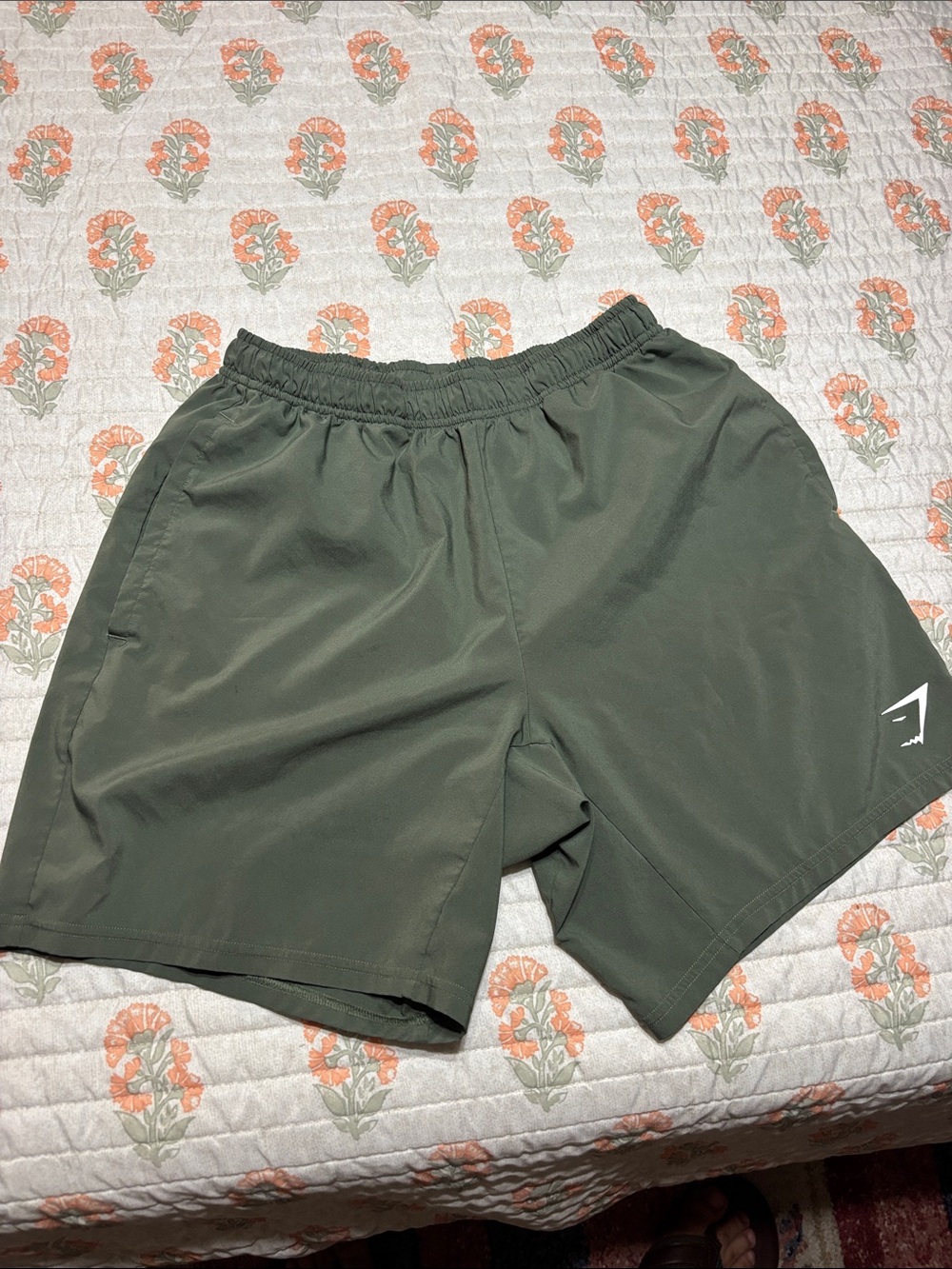 Gymshark Men's Olive Athletic Shorts - Dark Green
